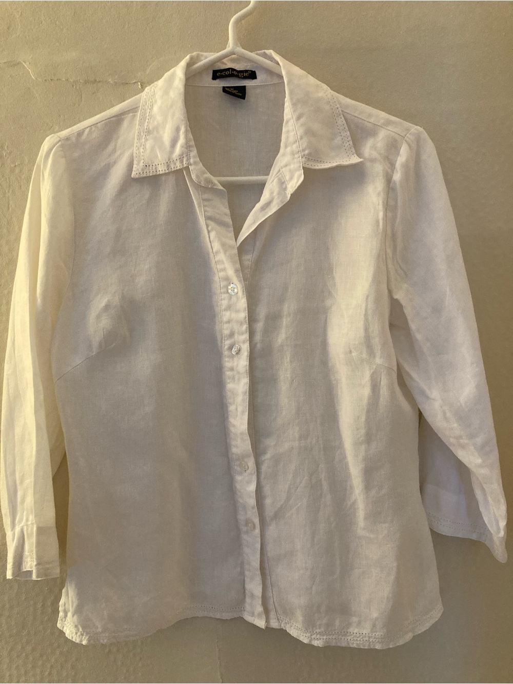 White Button-Up Linen Shirt